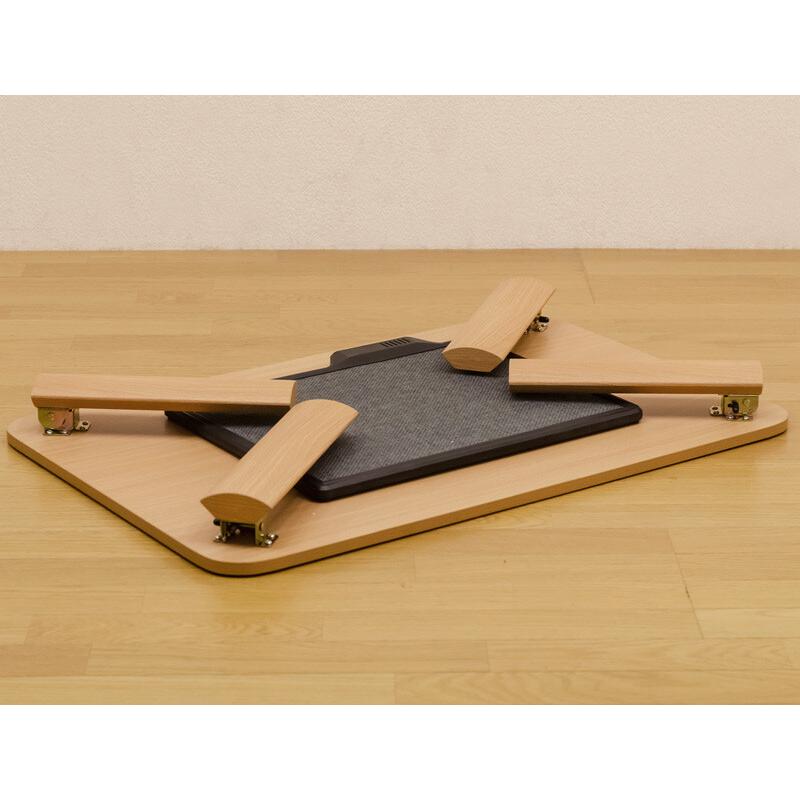 こたつテーブル 長方形 90×60 家具調折脚フラットヒーターコタツ