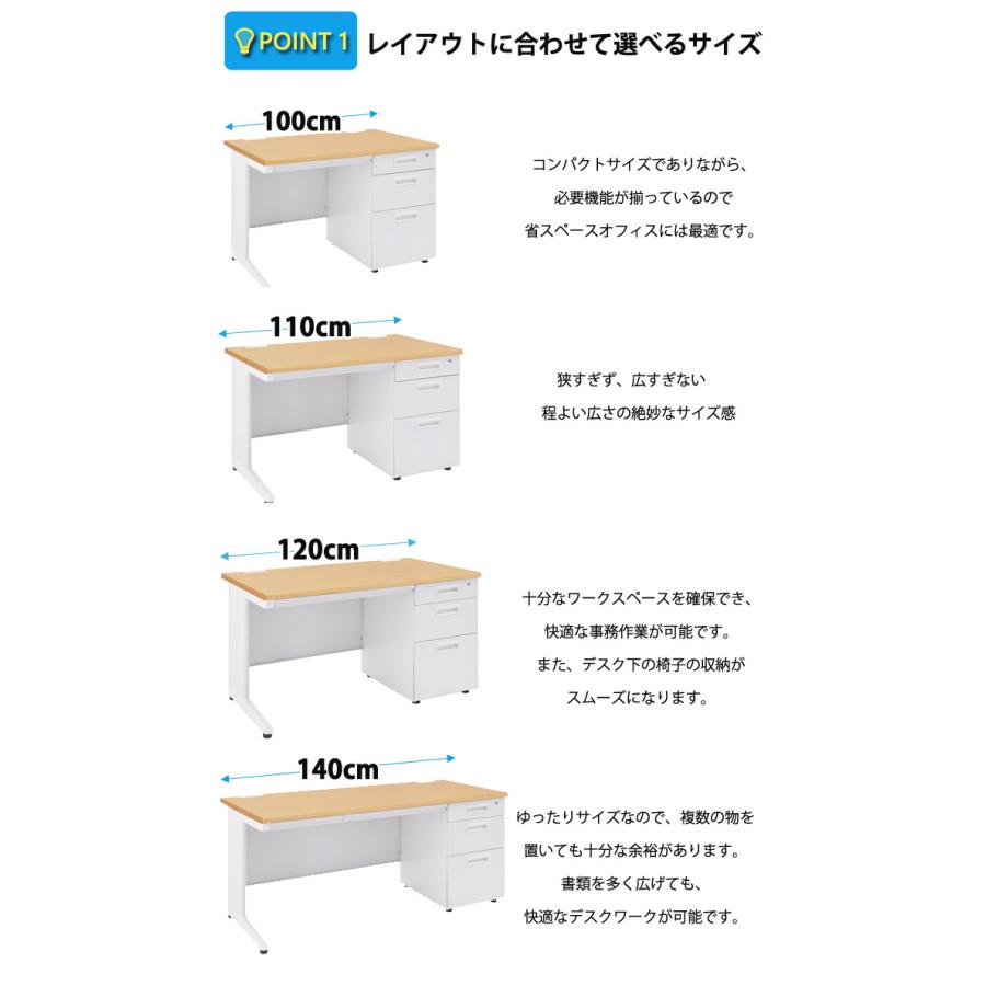 オフィスデスク 事務机 片袖机 幅110cm : ショップイーズ - 通販