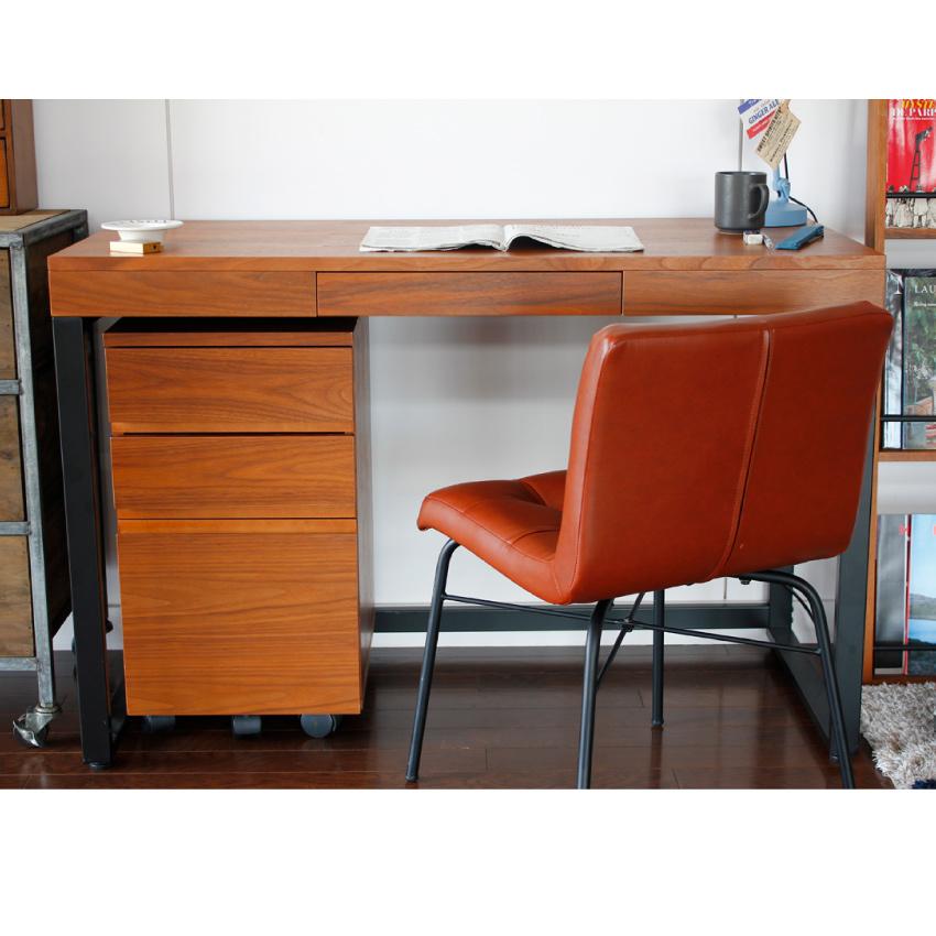 デスク 1200 ウォールナット 引き出し付き 幅120 奥行き60