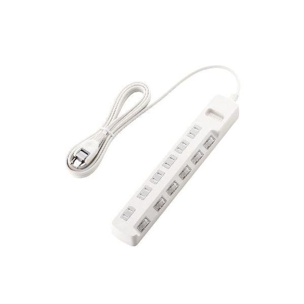 (まとめ)エレコム ほこり防止シャッター付 省エネタップ T-E6A-2630WH〔×2セット〕