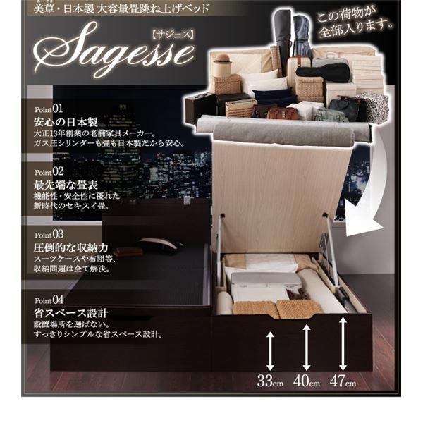 【最終値下げ】 ベッド セミダブル〔Sagesse〕グランド フレームカラー：ホワイト 畳カラー：ブラウン 美草・日本製_大容量畳跳ね上げベッド_〔Sagesse〕サジェス〔代引不可〕 【F1876939742】(67838円)