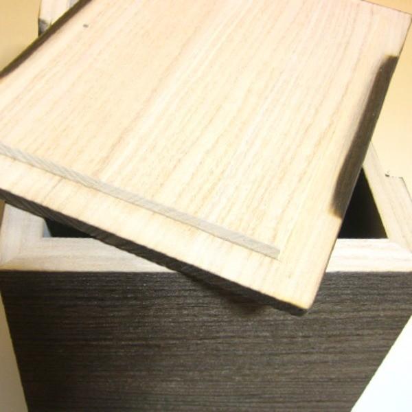 桐の米びつ/ライスストッカー 〔10kg用/焼桐〕 縦長型 泉州留河 日本製の画像