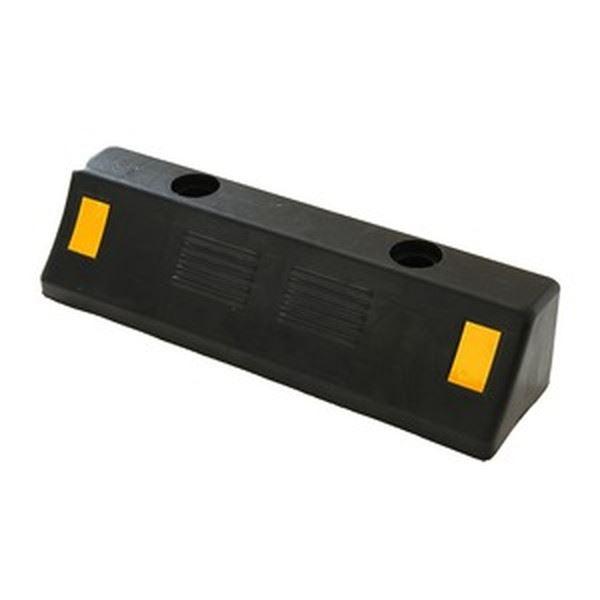 駐車場用 車止め/カーストッパー 〔2個セット 耐荷重4t 高品質ゴム製〕 反射板付き アンカーボルト穴あり |  | 01