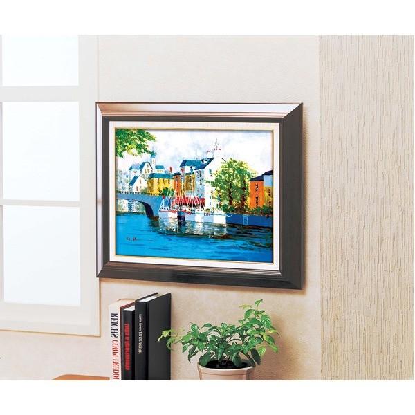 油絵額/フレームセット 〔F6号〕 黒沢久 「運河の風景」 460×552×55mm