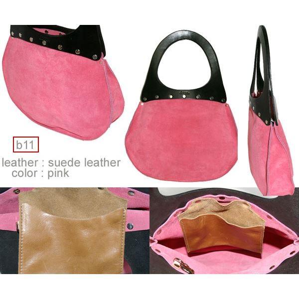 dean（ディーン） round machine ハンドバッグ ピンク ハンドル／黒