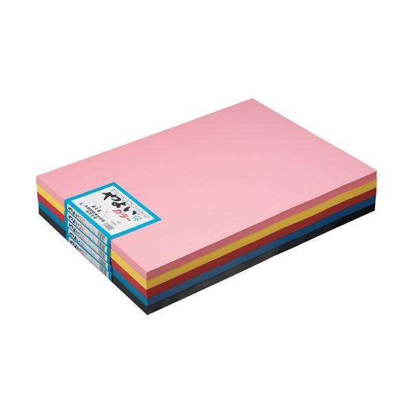 （まとめ） 北越製紙 やよい色合い 4ツ切 10枚 302 うすあか〔×20仕掛ける〕