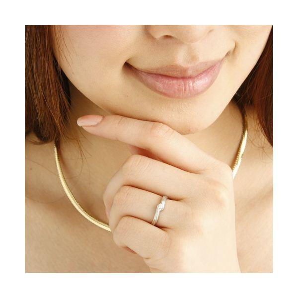 ピンクダイヤリング 指輪 ウェーブリング 9号