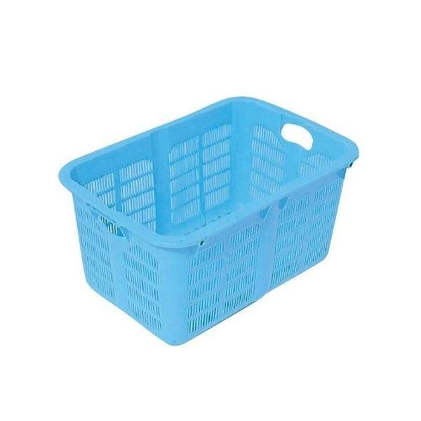 〔10個セット〕プラスケット/網目ボックス 〔No.500 金具なし〕 ブルー スタッキング金具使用時：段積み可