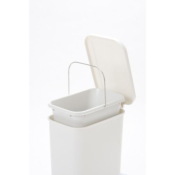 〔4セット〕 ペダル式 ゴミ箱/ダストボックス 中容器付〔15PS〕 グレー フタ付き 本体：PP 『HOME＆HOME』_1