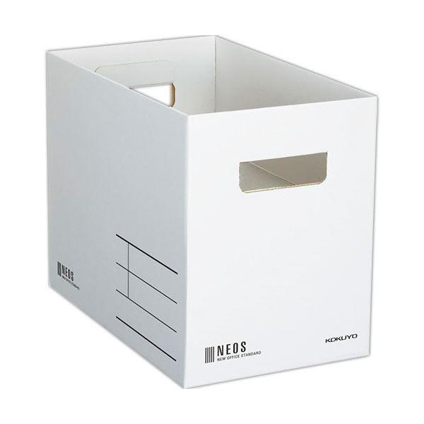 （まとめ） コクヨ 収納ボックス（NEOS）Mサイズ ホワイト A4-NEMB-W 1個 〔×5セット〕 ボックスファイル