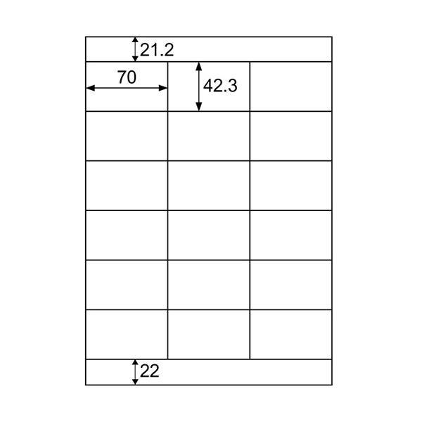 （まとめ）ヒサゴ エコノミーラベル A4 18面70×42.3mm 上下余白 ELM009S 1冊(30シート) 〔×5セット〕の画像