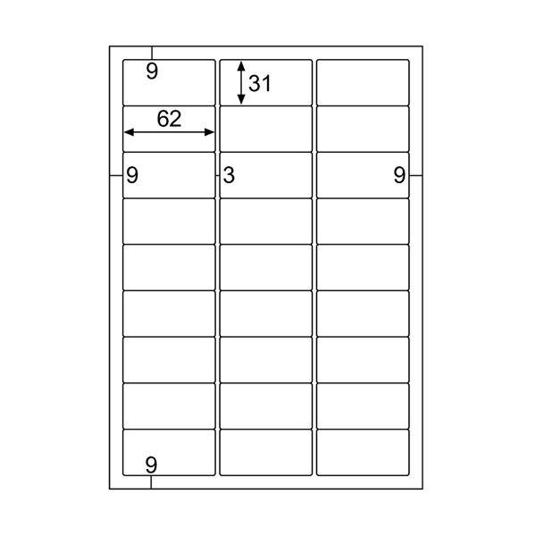 （まとめ）ヒサゴ エコノミーラベル A4 27面62×31mm 四辺余白 角丸 ELM030S 1冊(30シート) 〔×5セット〕の画像