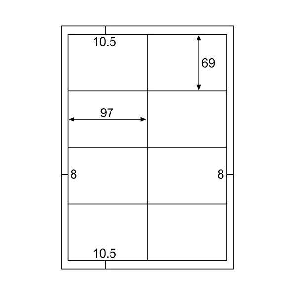 （まとめ）ヒサゴ エコノミーラベル A4 8面97×69mm 四辺余白 ELM025S 1冊(30シート) 〔×5セット〕の画像