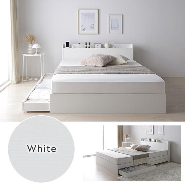 ベッド シングル ベッドフレームのみ ホワイト 収納付き 宮付き : SHOP