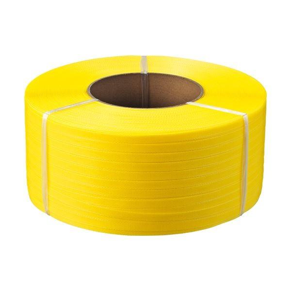 まとめ）TANOSEE PPバンド 自動梱包機用 15mm×2500m 黄 1巻〔×