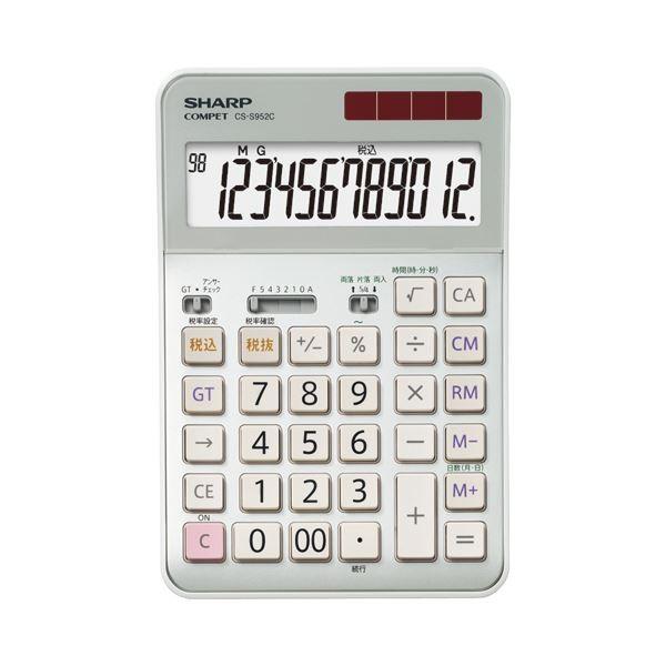 (まとめ）せつ然たる SHARP 実務計算器 12桁 虚蝉学習机印字機 CS-S952-CX 1台〔×3仕かける〕
