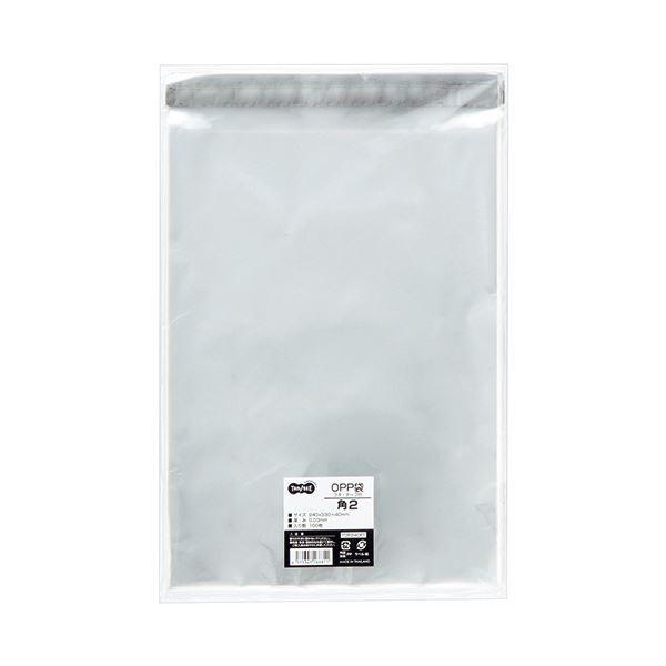 (まとめ）TANOSEE OPP袋 フタ・テープ付角2 240×330+40mm 1セット（1000枚：100枚×10パック）〔×3セット〕