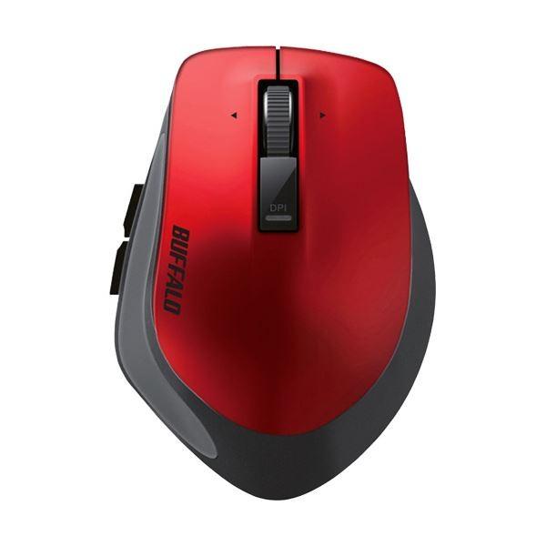 (まとめ) バッファロー 無線 BlueLEDプレミアムフィットマウス Mサイズ レッド BSMBW500MRD 1個 〔×5セット〕
