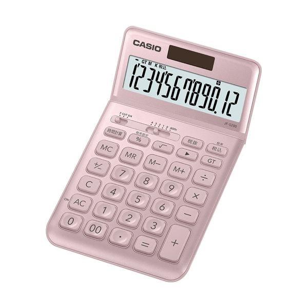 (まとめ) カシオ 絵図面計算器 12桁ジャスト印字機 ともし火さくら色 JF-S200-PK-N 1台 〔×5仕かける〕
