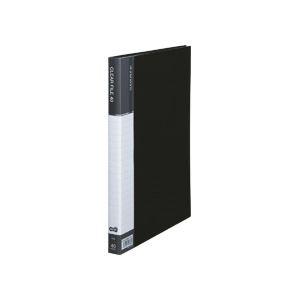 (まとめ) TANOSEE クリヤーファイル（台紙入） A4タテ 40ポケット 背幅23mm ダークグレー 1セット（8冊） 〔×5セット〕