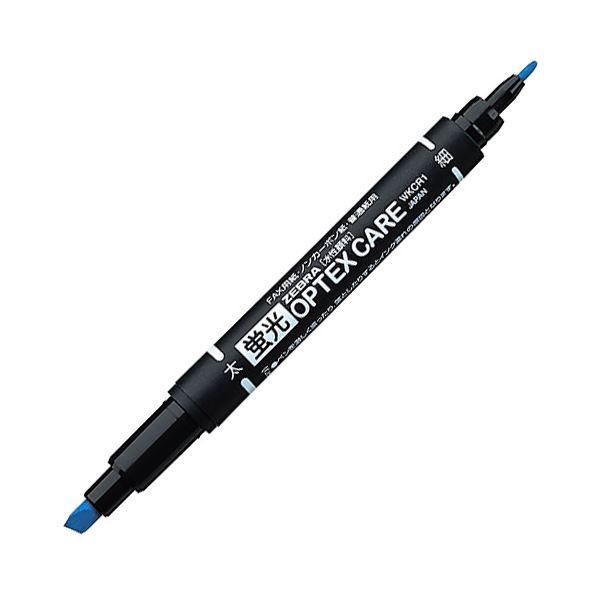 (まとめ) ゼブラ 蛍光オプテックスケア 青WKCR1-BL 1セット（10本） 〔×10セット〕