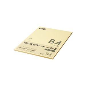(まとめ) TANOSEE αエコカラーペーパーII B4 クリーム 少枚数パック 1冊（100枚） 〔×10セット〕