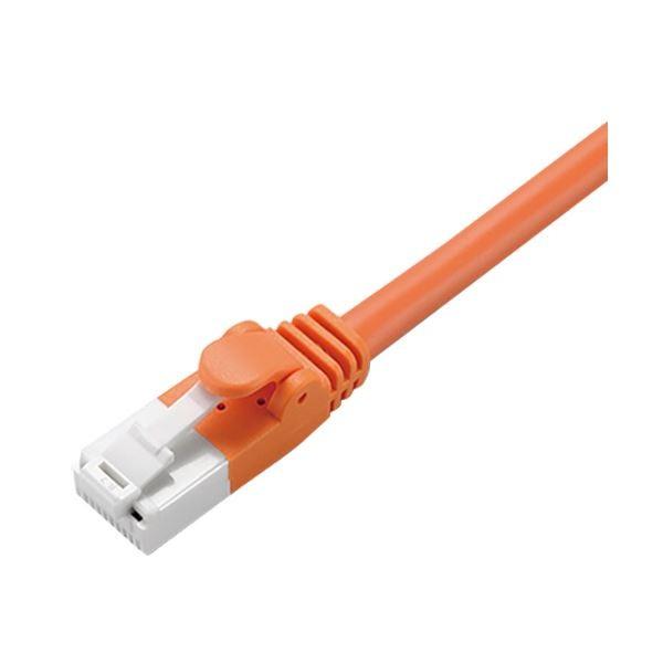 RoHS CAT5E 爪折れ防止 LANケーブル 10m／オレンジ 〔×10セット〕