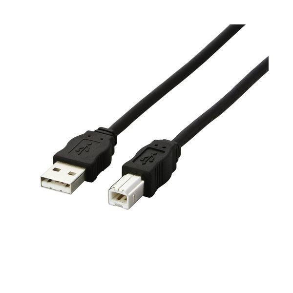 (まとめ) エレコム EU RoHS指令準拠環境対応USB2.0ケーブル (A)オス-(B)オス ブラック 3.0m USB2-ECO30 1本 〔×10セット〕