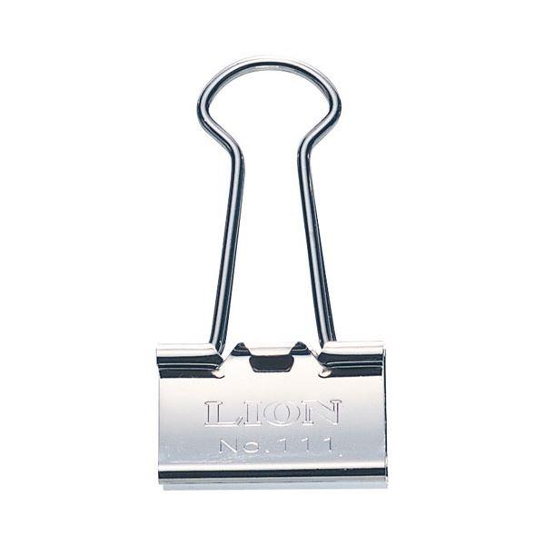 (まとめ) ライオン事務器 バインダークリップニッケルメッキ 中 口幅25mm No.111N 1箱（10個） 〔×30セット〕