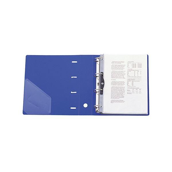 (まとめ) リヒトラブ リクエスト D型リングファイル A4タテ 4穴 500枚収容 背幅64mm 青 G1280-8 1冊 〔×30セット〕の画像