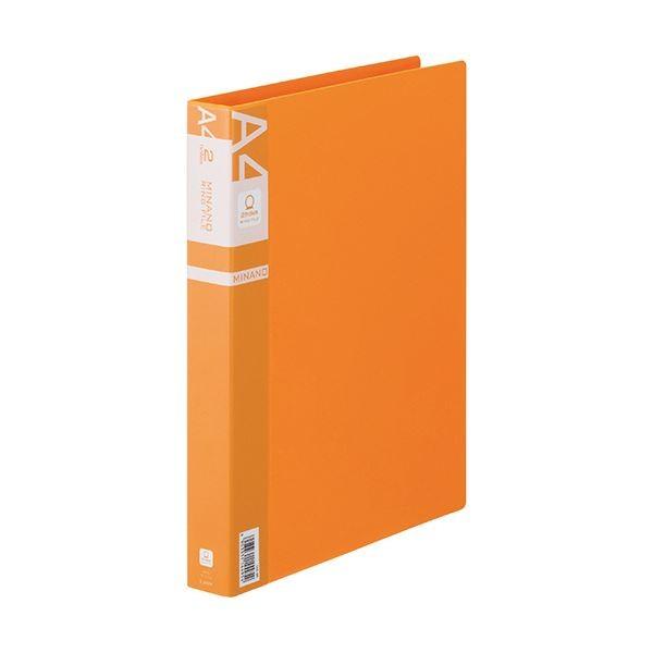 (まとめ) ライオン事務器 リングファイルMINANO(ミナノ) A4タテ 2穴 200枚収容 背幅35mm オレンジ RF-223M 1冊 〔×30セット〕