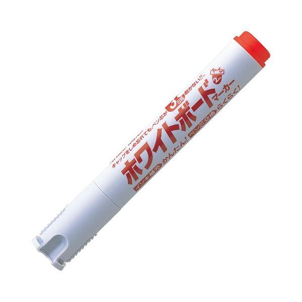 (まとめ) シヤチハタアートライン潤芯ホワイトボードマーカー 丸芯 赤 K-527-R 1本 〔×100セット〕