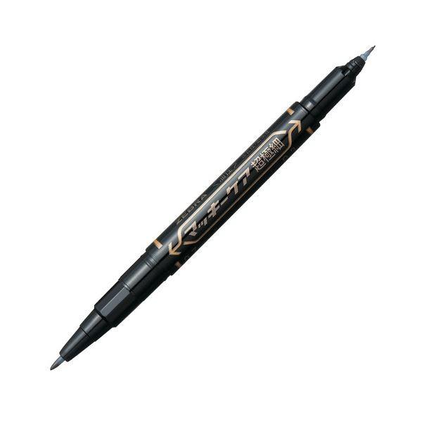 (まとめ) ゼブラ 油性マーカー マッキーケア超極細 極細+超極細 黒 YYTH3-BK 1本 〔×100セット〕