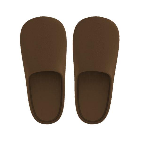 拭ける トイレスリッパ/トイレシューズ 〔ブラウン 15個セット〕 約幅10.5cm 樹脂製 〔お手洗い レストルーム〕