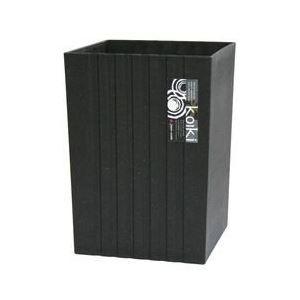(まとめ) ゴミ箱/ダストボックス 〔角型 小 ブラック〕 4.5L 天然木(間伐材)入り 『コイキ モダン』 〔24個セット〕