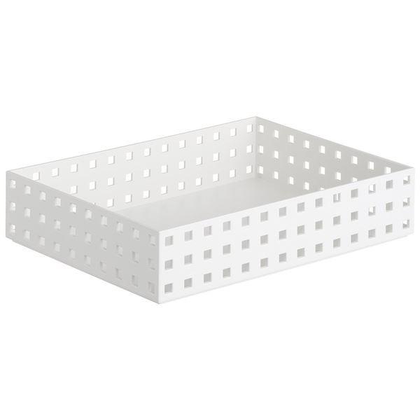 (まとめ) 小物入れ/マルチ収納ケース 〔ワイド ホワイト〕 奥行き28cmタイプ ブリックス 9026 〔24個セット〕