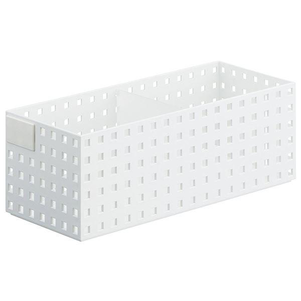 (まとめ) 小物入れ/マルチ収納ケース 〔ミドル L ホワイト〕 奥行き35cmタイプ 9025 ブリックスS 〔16個セット〕