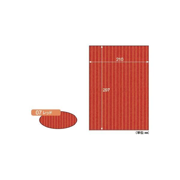 （まとめ）リップルボード薄口A4 レッド〔×30セット〕