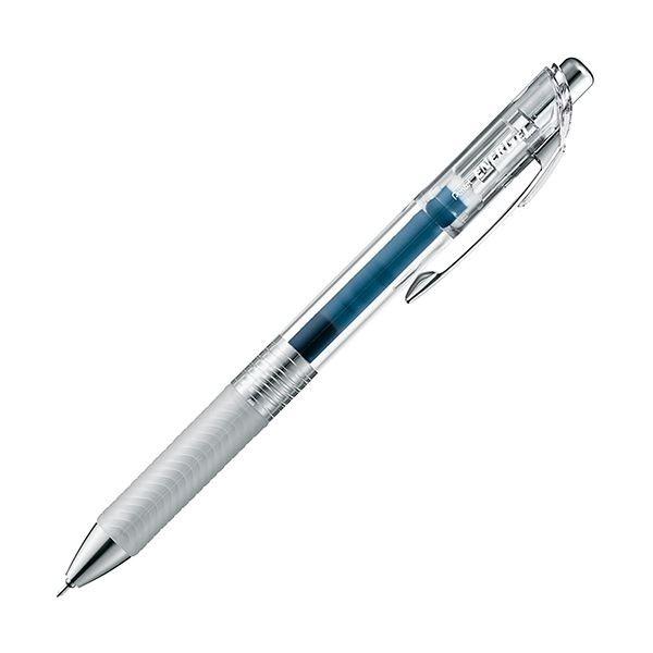 （まとめ）ぺんてる ゲルインクボールペン ノック式エナージェル インフリー 0.4mm ブルー ブラック（軸色：クリア）BLN74TL-CA 1セット（10本）〔×5セット〕