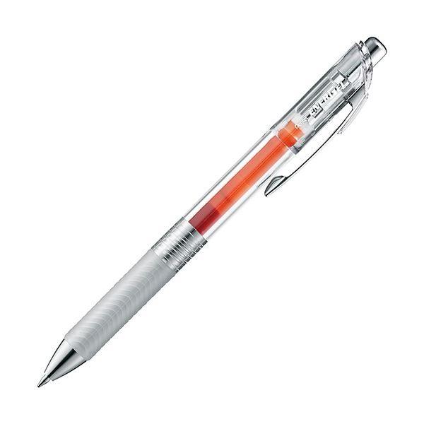 （まとめ）ぺんてる ゲルインクボールペン ノック式エナージェル インフリー 0.7mm オレンジ（軸色：クリア）BL77TL-F 1セット（10本）〔×5セット〕