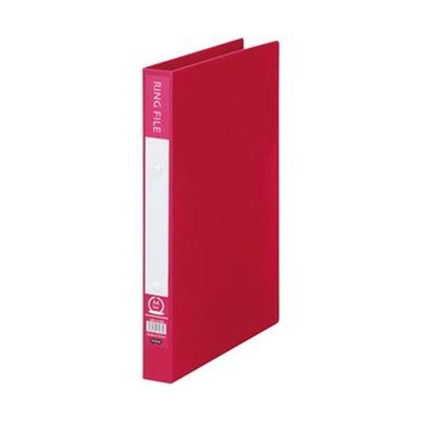 （まとめ）TANOSEE リングファイル（再生PP表紙）A4タテ 2穴 200枚収容 背幅30mm バーガンディ 1セット（10冊）〔×10セット〕