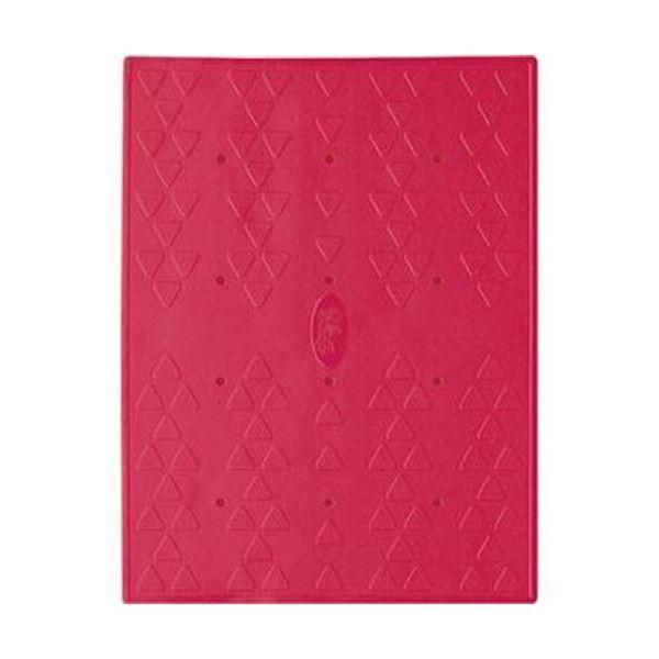 （まとめ）アロン化成 吸着すべり止めマット浴槽内用 C 28×36cm レッド 535-128 1パック（2枚）〔×5セット〕