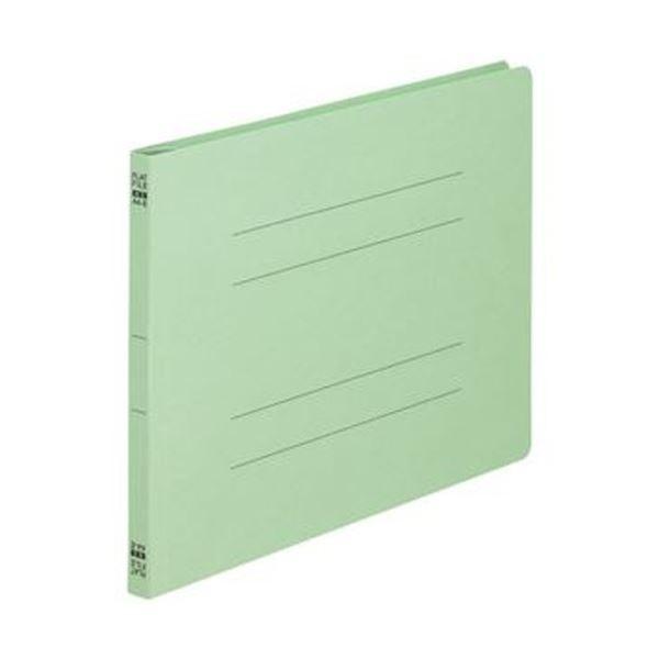 （まとめ）TANOSEE フラットファイル（ノンステープルタイプ）A4ヨコ 150枚収容 背幅18mm 緑 1セット（100冊：10冊×10パック）〔×3セット〕