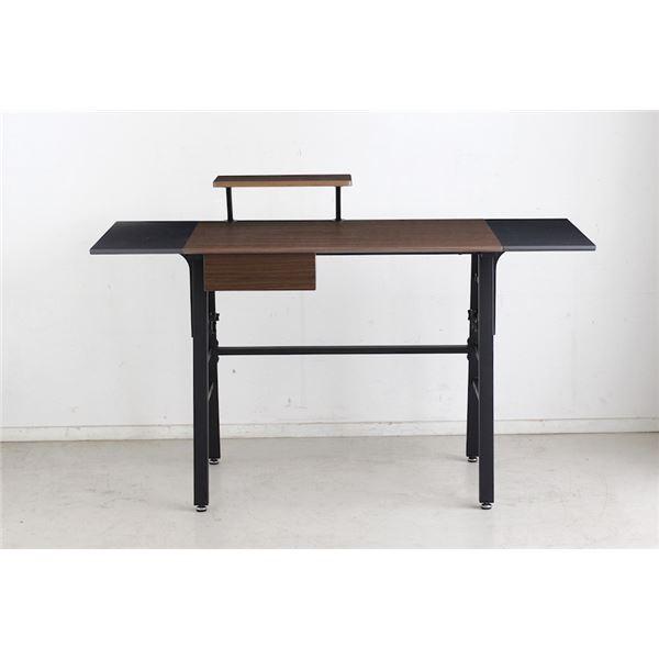 デイ デスク ブラウン 幅134cm 【組立品】 パソコンデスク/学習机 〔ブラウン〕 幅134cm 可動棚 引き出し