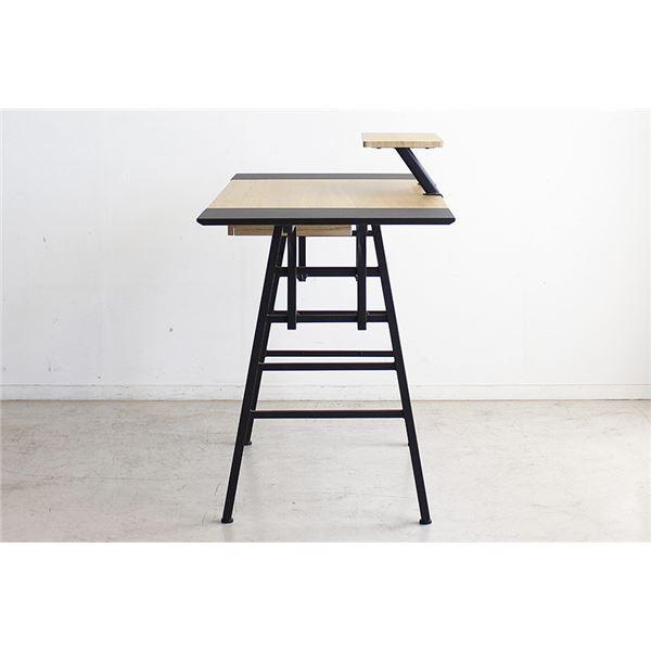 パソコンデスク/学習机 〔ナチュラル〕 幅134cm 可動棚 引き出し付き