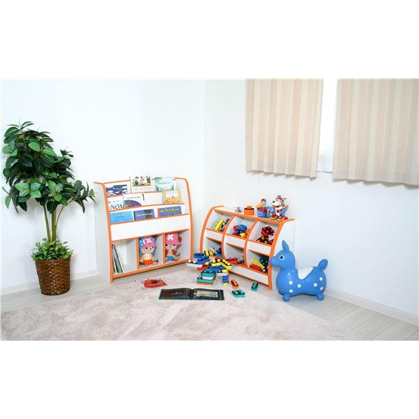 子供用 マガジンラック/雑誌収納 〔幅92.7cm レッド〕 日本製 高耐久 知育家具 EVAキッズシリーズ 〔完成品〕
