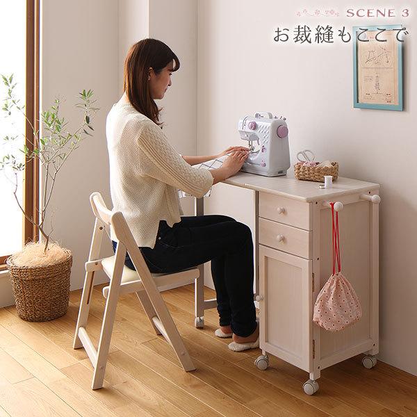 折畳ライティングデスク ホワイト WH チェア別売り【組立品】