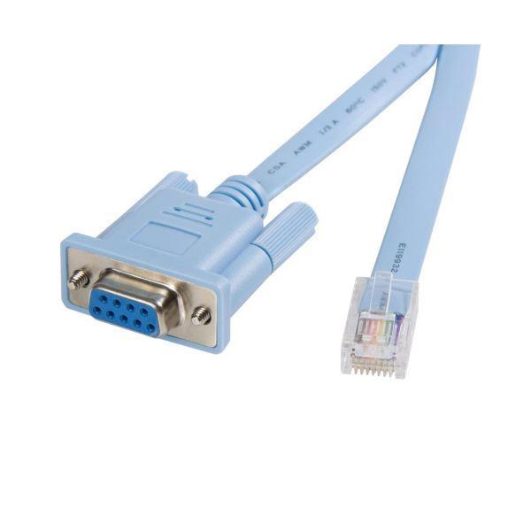 （まとめ）StarTech.com Cisco コンソールケーブル 1.8m RJ45 オス-D Sub 9ピン メス ブルー DB9CONCABL6 1本 〔×5セット〕
