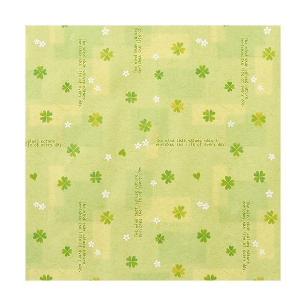 （まとめ）ササガワ 包装紙 ハッピークローバー 半才判 49-1514 1パック（50枚） 〔×5セット〕