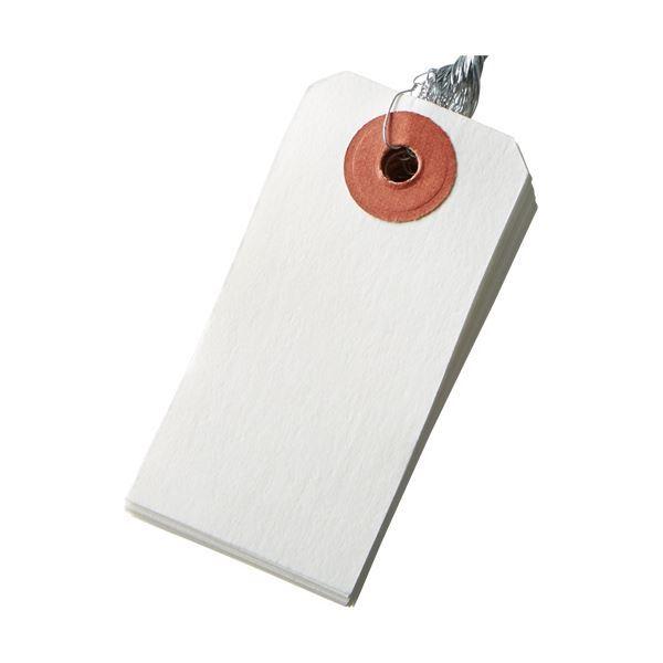 （まとめ）今村紙工 耐水紙 針金荷札 6号 30×60mm TH-6 1パック（100枚） 〔×10セット〕